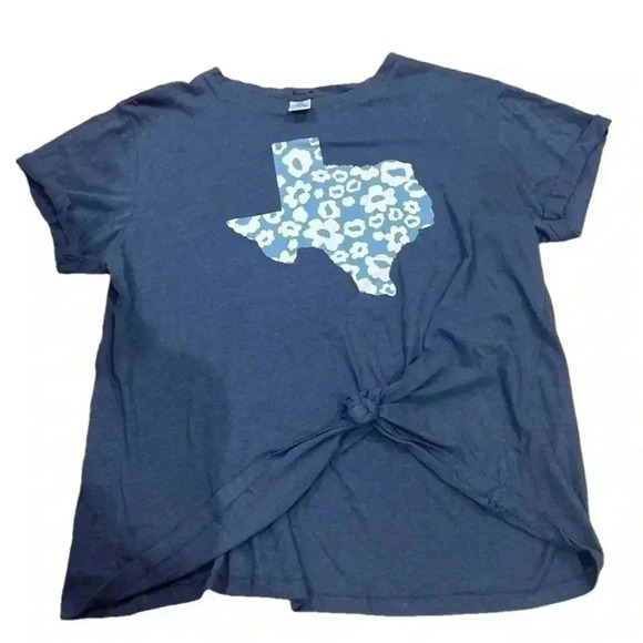 Bare Your Soul Flower Print Texas State Gray Oversized Front Tie XL EUC - Picture 1 of 2